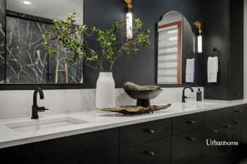 Stylish double vanity in a modern bathroom